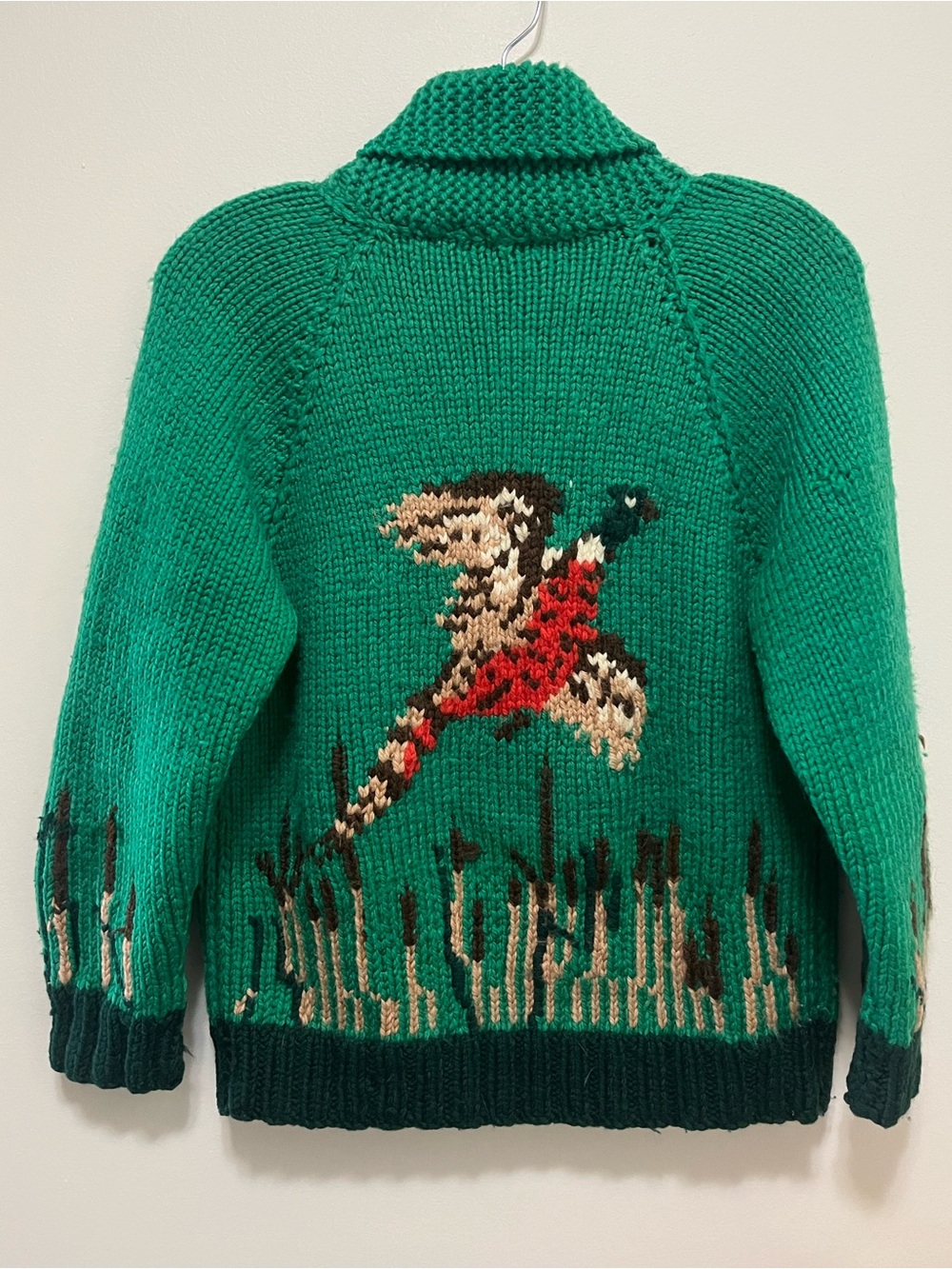 True Vintage 1950s/1960s Hand-Knit Wool Cowichan Hunting Sweater